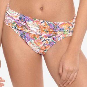 Lauren Ralph Lauren Majestic Paisley Shirred Hipster Bikini Bottom Size 12